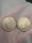1889 morgan silver dollar+ 1922 D Peace Dollar