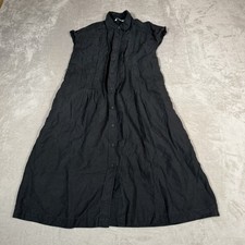 Uniqlo Comptoir des Cotonniers Dress Womens Medium Black Midi Linen Blend