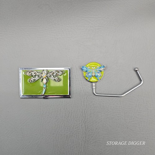 Vintage Set of Kim Rogers Butterfly Metal Business Card Holder & Handbag Holder