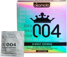 OKAMOTO 004 Condoms, 24 count Rubber 24 Count Pack of 1 Lubricated