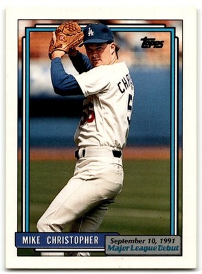 1992 Topps Major League Debut 1991 Mike Christopher Los Angeles Dodgers #34