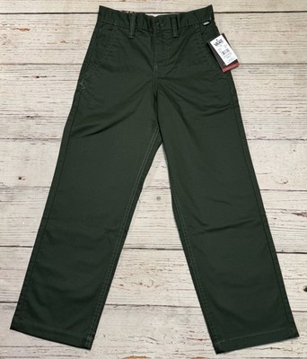 NWT Vans Authentic Chino Pants Boys Sz 25/10 Reg Green Loose Fit