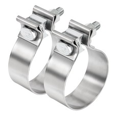 2 Pack 2.5 Narrow Band Exhaust Clamps 304 Stainless Steel 2.5 Od Pipe
