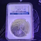 2014 SILVER EAGLE MS70 EARLY RELEASES NGC BLUE LABEL 1oz