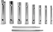 Spark Plug Wrench Set 10 Pcs Tubular Box Spanner 6-22mm with 2 T Bars Steel Kits