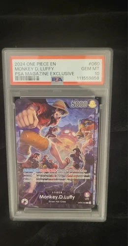 PSA 10 2024 ONE PIECE PROMO MONKEY D. LUFFY PSA MAGAZINE EXCLUSIVE #OP05-060