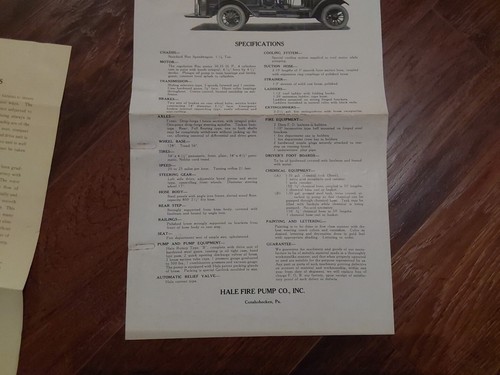 Hale Fire Pump Co 1921 Advertising Lot Collegeville PA Fire Truck Hale-Reo - Picture 7 of 7