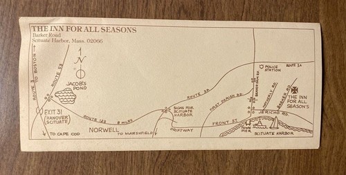 Folleto publicitario de colección 1977 Inn For All Seasons Scituate Harbor MA A9 - Imagen 8 de 12