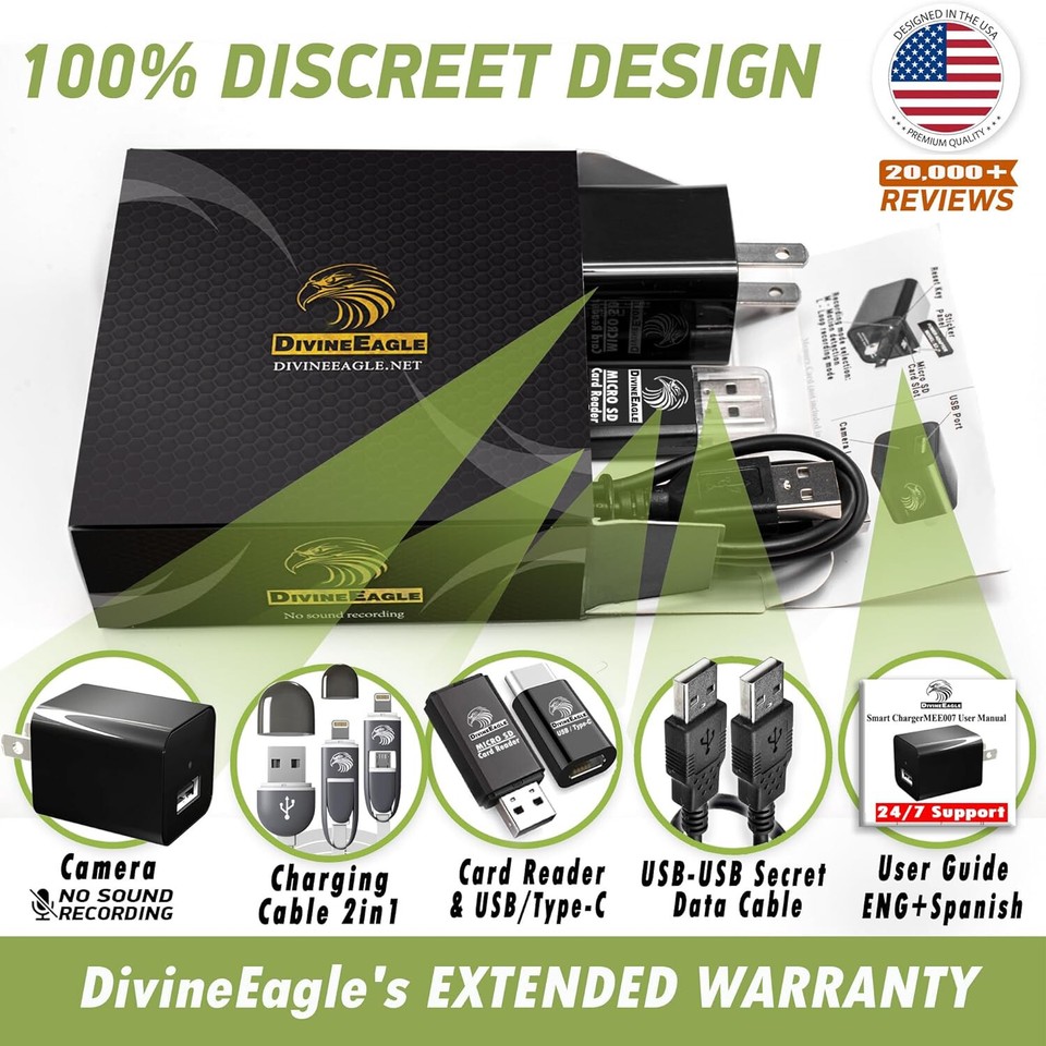 Hidden Camera Mini Camera Charger 1080P USB Nanny Camera With