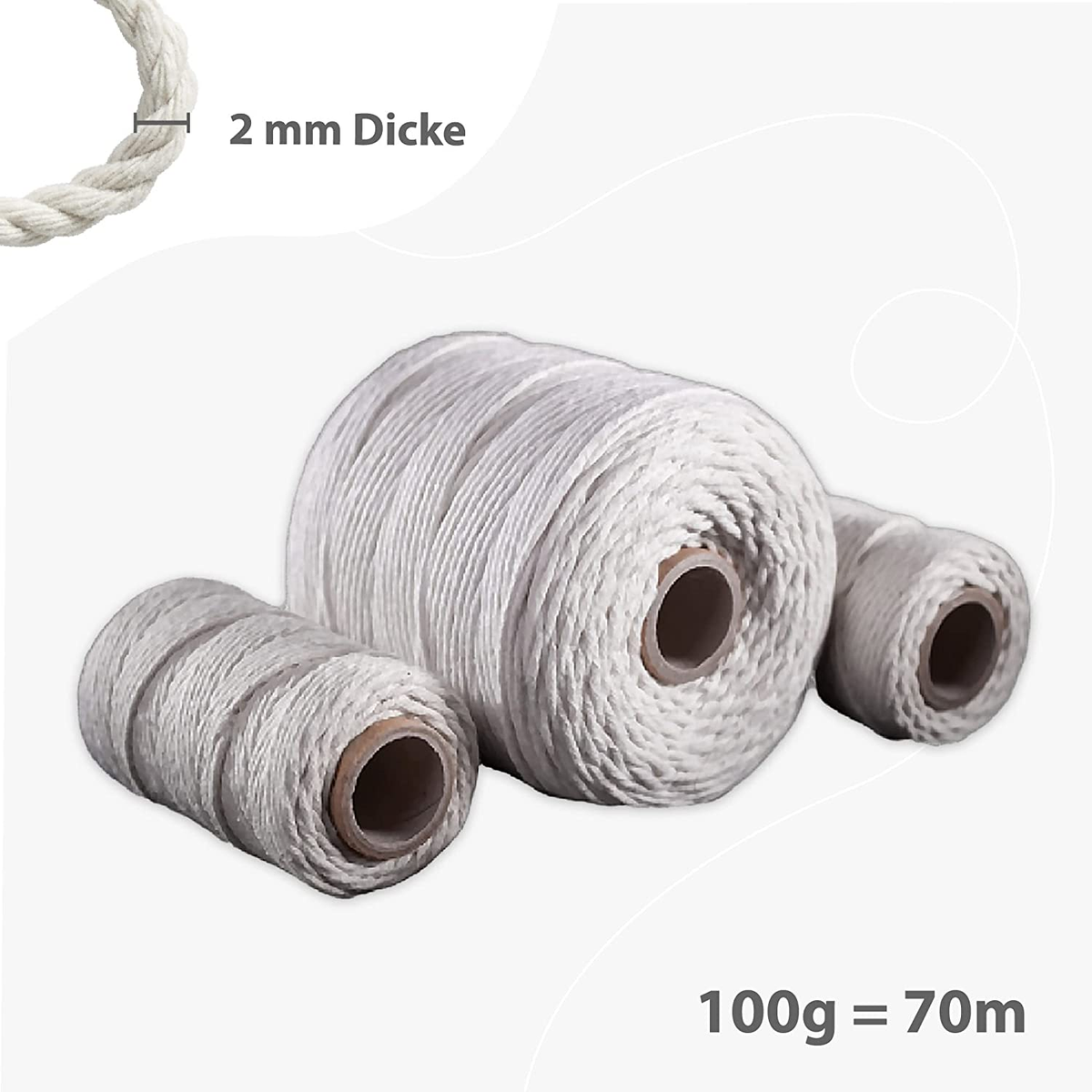 Ficelle De Cuisine Coton - 30 M (98,4 Pi) - 1 Mm - Pour Rôtir, Attacher La Viande, Zongzi, Jardinage, DIY