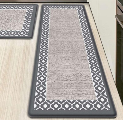 Anti Fatigue Kitchen Rugs Non Skid Waterproof Floor Mat Cushioned  17.6x96''