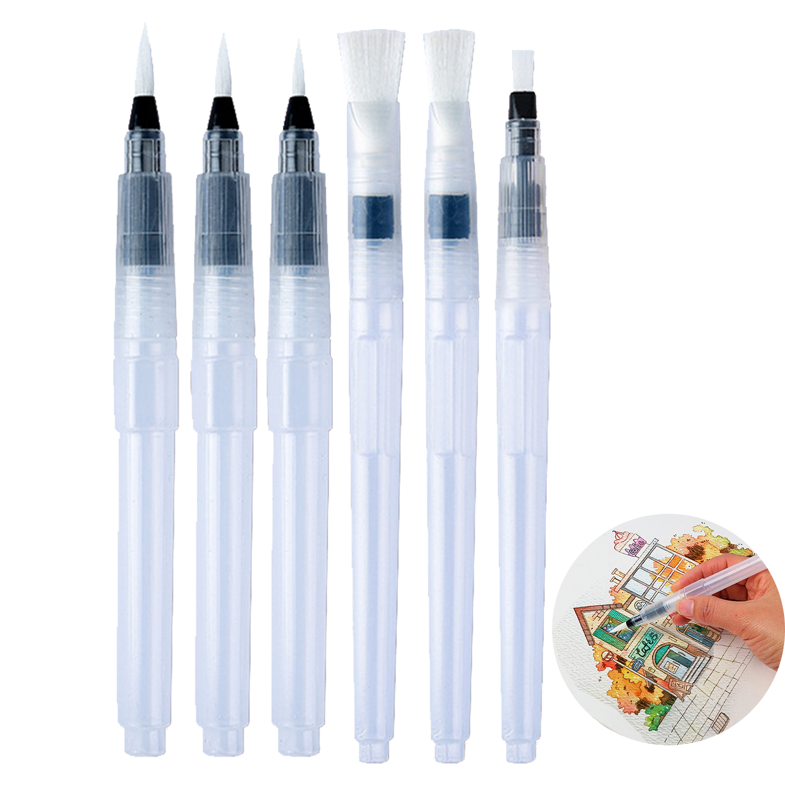 Pointed Tip Acrylics Ink Watercolor Brushes Tempera Oil Detail Paint Artist eBay