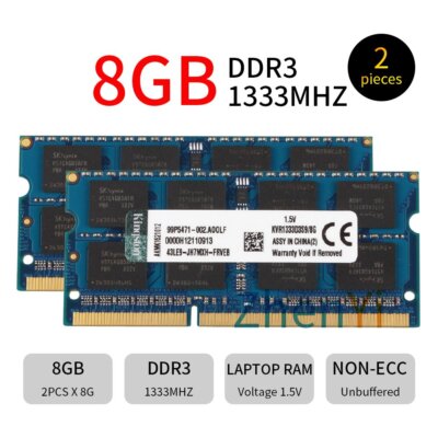 16GB 2x 8GB 4GB 2G DDR3 PC3-10600S KVR1333D3S9/8G Laptop RAM For Kingston  LOT UK