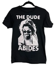 Big-Lebowski T-Shirt The-Dude-Abides Graphic Tee Black Size Small