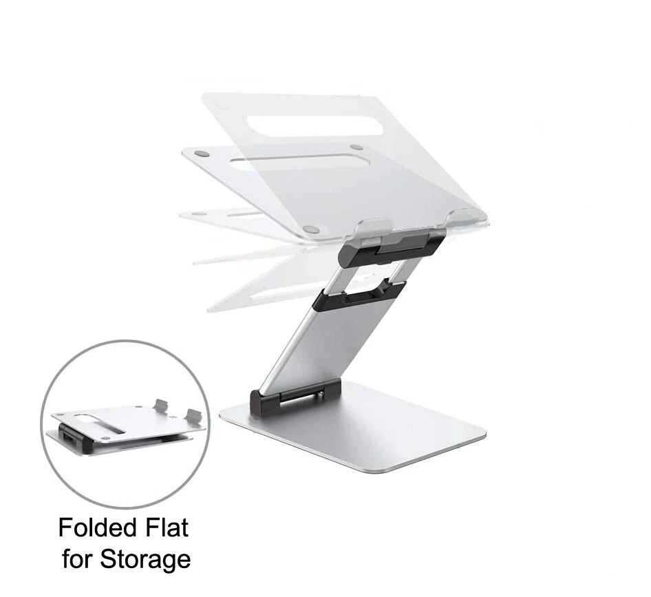 Laptop Stand Adjustable Height, Ergonomic, Fits Laptops 10"-17" Silver, NEW!