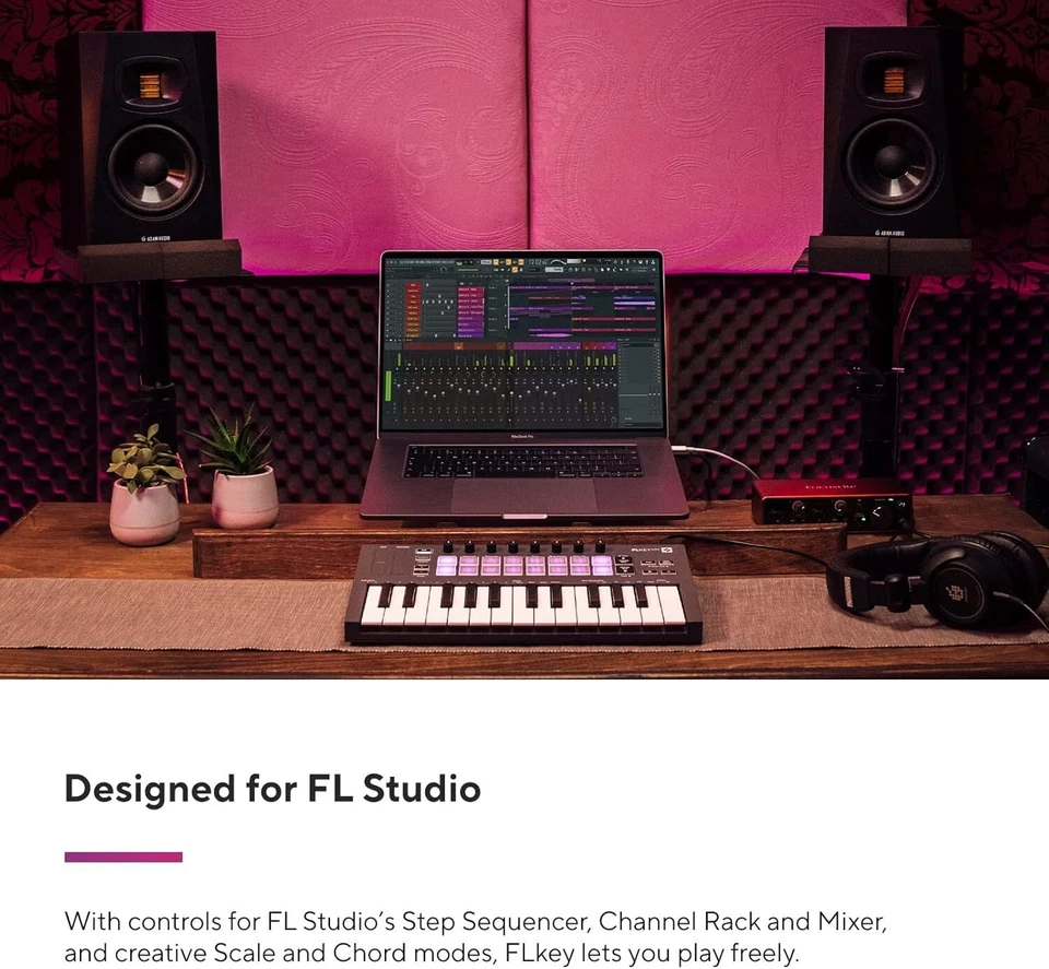 FLkey Mini 25 Key MIDI Controller for FL Studio with Velocity Sensitive Pads - Image 2 of 4