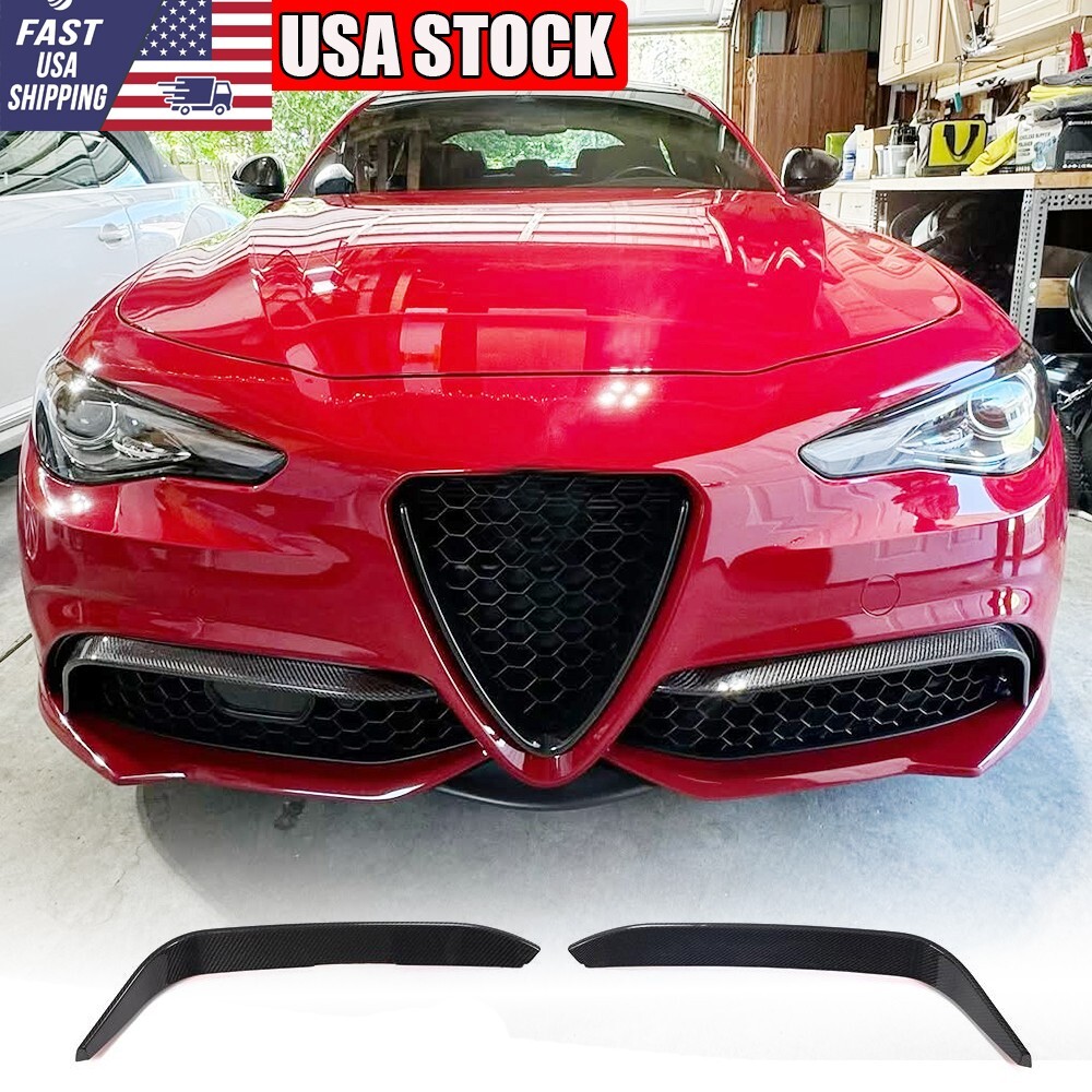 For Alfa Romeo Giulia Sport REAL CARBON Front Bumper Splitter 