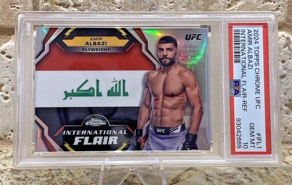 Amir Albazi PSA 10 Refractor 2024 Topps Chrome UFC International Flair #IFL1 - Image 3 of 4