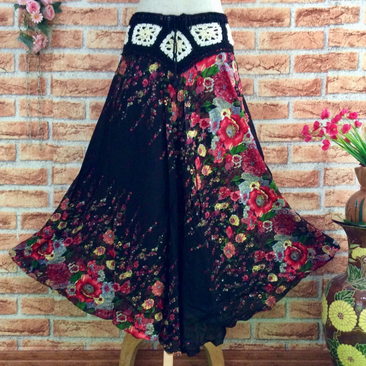 Rayon floral maxi skirt Clearance