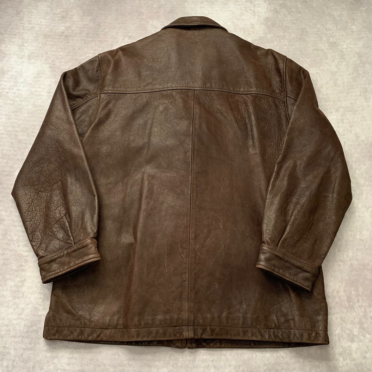 Vintage 90s GAP Genuine Leather Jacket Size M Brown Coat