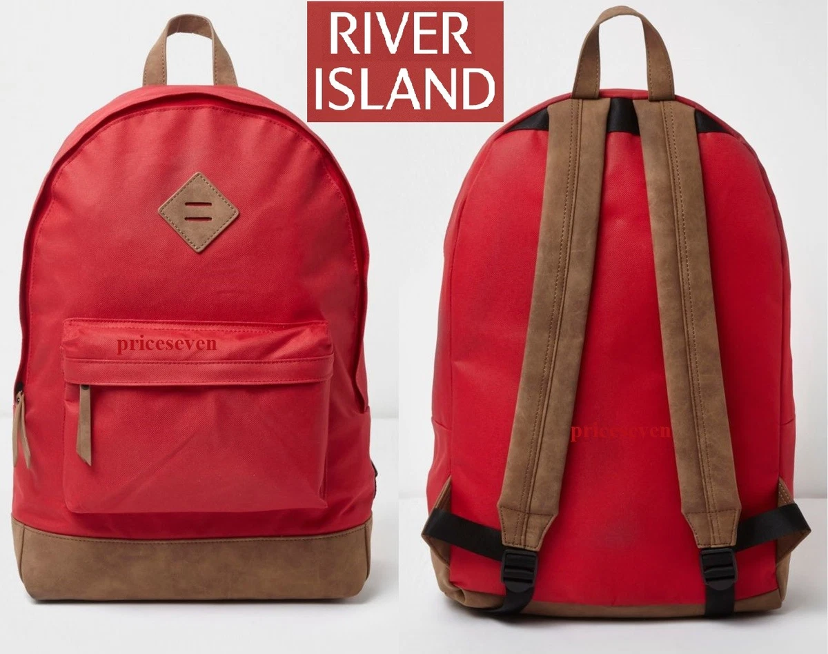 RIVER ISLAND Red School Work Travel Gym Unisex Backpacks NEW eBay