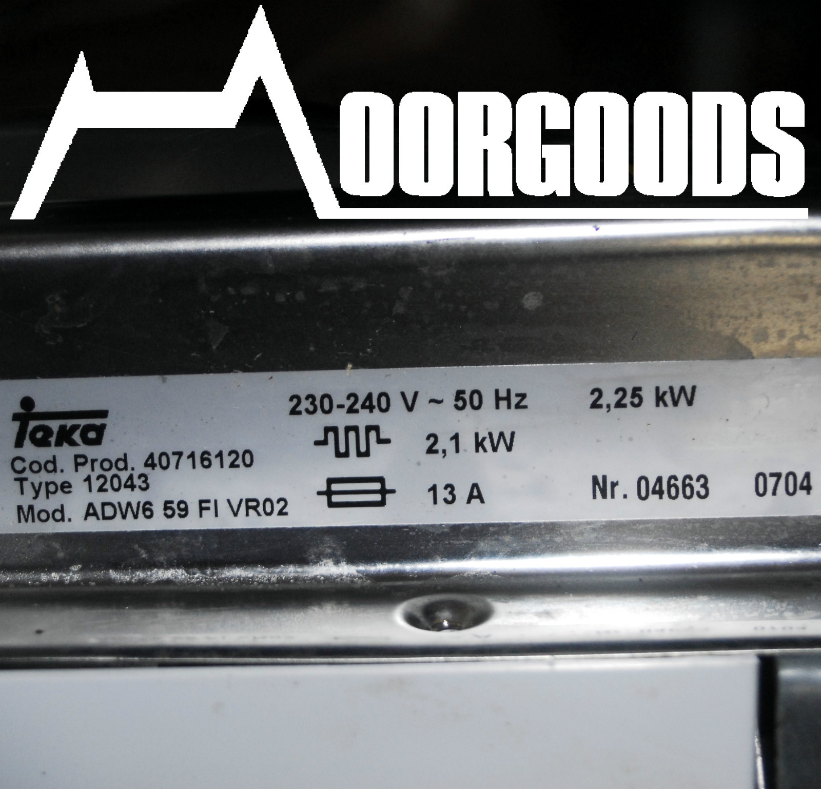 TEKA DW6 DISHWASHER SPARES, Motor, heater, valve, pipe, pump ADW6 59