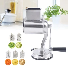 Rotary Cheese Grater Hand Crank Vegetable Food Chopper Shredders Stainless Steel