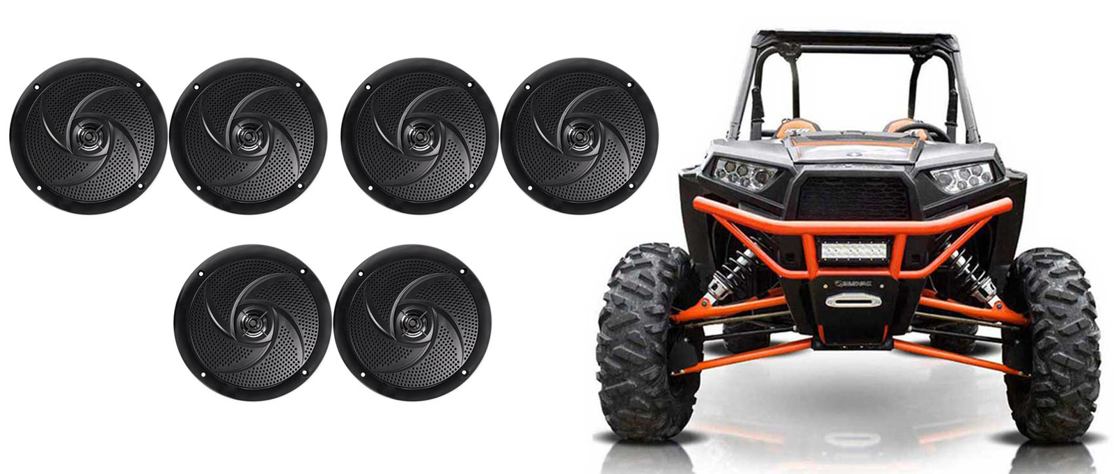 6 Водонепроницаемых неглубоких тонких динамиков Rockville RSM65B 65 мощностью 960 Вт 4 RZRATVUTVТележка 14690₽