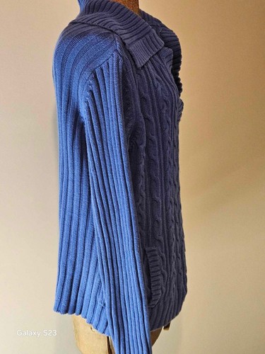Liz & co Women's Sweater Long Sleeve Cable Knit XL Pocket Chunky - Picture 3 of 11