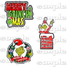 Disney Christmas Grinch 3 pc nn Premade Scrapbook Page Paper Piece die cut
