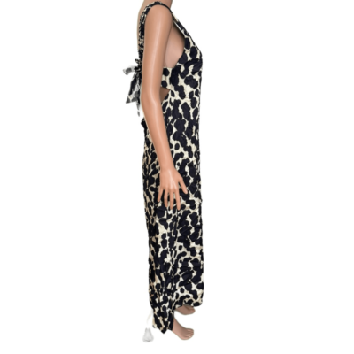 topshop cut out maxi dress Topshop Splodge Pinny Print Cutout Maxi Dress size 10 NWOT