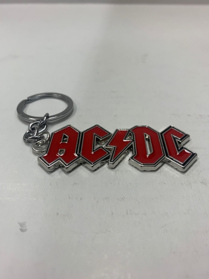 New AC/DC ACDC Metal Silver And Red Color KEY CHAIN Keyring | eBay
