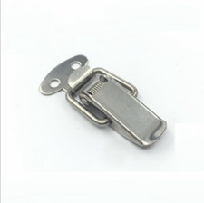 2pcs Stainless Steel Cabinet Box Case Spring Loaded Latch Catch Toggle Hasp Loop