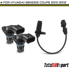 2x Camshaft & 1x Crankshaft Position Sensor for Hyundai Genesis Coupe 2010 2.0L