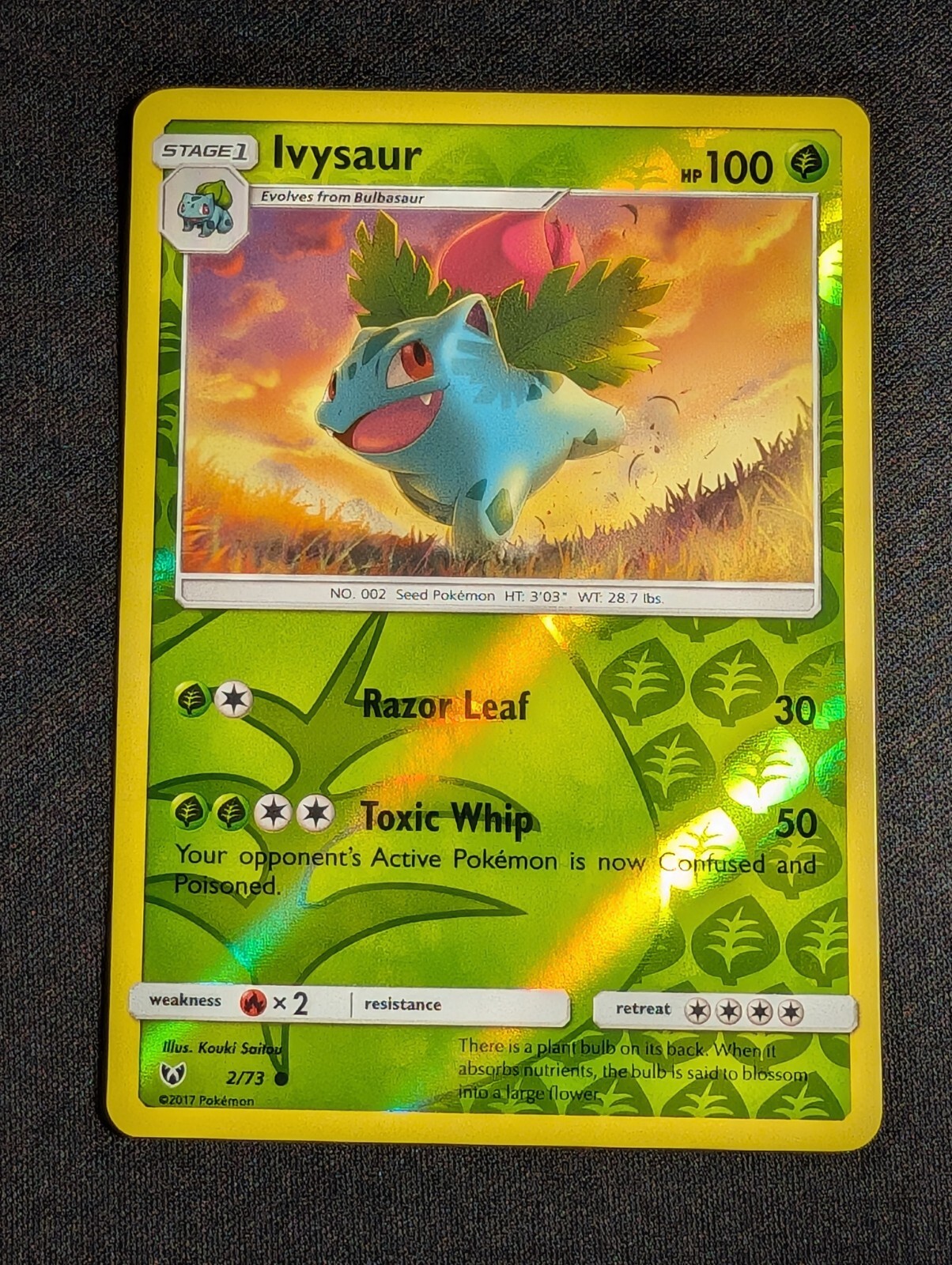 Pokemon Ivysaur 2/73 Common Reverse Holo Shining Legends NM