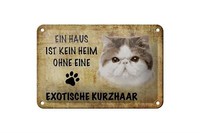 Blechschild Spruch 18X12 Cm Exotische Kurzhaar Katze Metall Deko Schild
