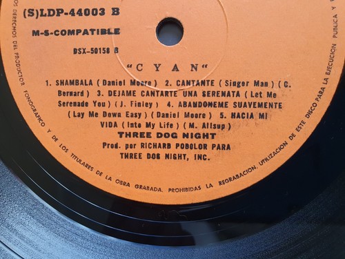 THREE DOG NIGHT CYAN 1974 HI-FI STEREO UNIQ CVR BLUE-TINTED BCK CVR CHILEAN PRS! - Picture 16 of 18