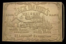 OF06149 VINTAGE  JACK DANIEL'S WHISKEY  BOOZE BRASS FANTASY COLLECTOR BUCKLE