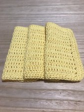 HANDMADE SET OF 3 CROCHET COTTON DISH CLOTHS OR WASH CLOTHS 8.5x8.5 INCHES NEW 