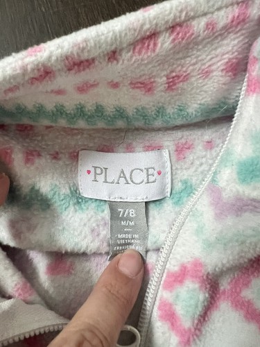 Girls White Children’s Place 1/4 Zip Size Medium - Picture 4 of 4
