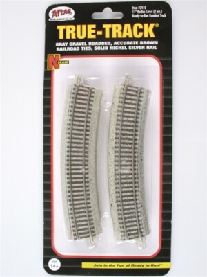 Atlas N Scale Code 65 True-Track 11  Radius 22.5 Degree Curved (8 Pieces) 2410