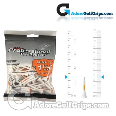 Pride Golf Tee PTS Minitee 1 1/2 Zoll Holz Tees - Weiß / Orange (90er Pack)