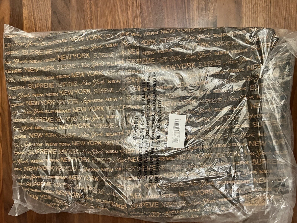 Supreme Multi Type Jacquard Denim Logo Brown Shirt FW22 XL FW22