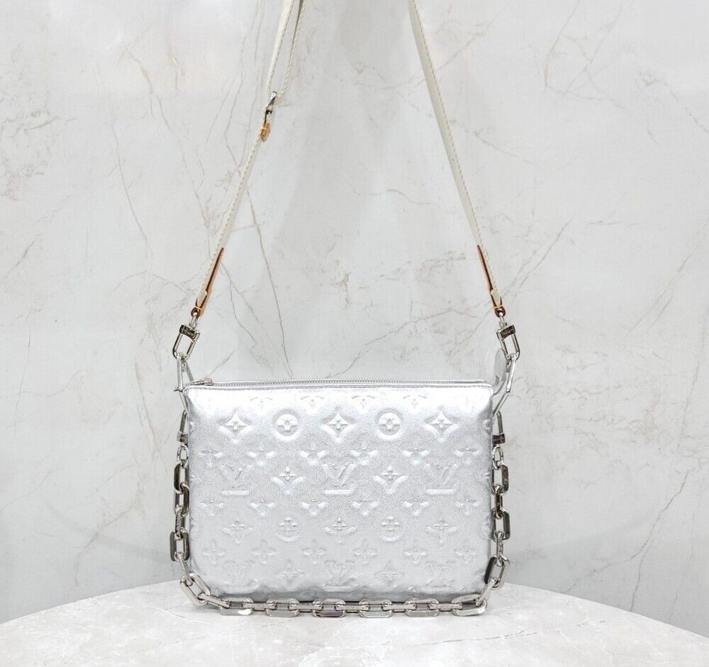 Louis Vuitton Silver Monogram Coussin Chain Bag PM M23056 153855824 [U]