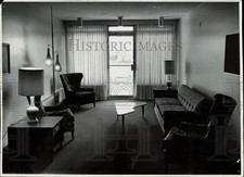 1965 Press Photo Senior Citizens lounge at Salve Regina Hospital in Hastings