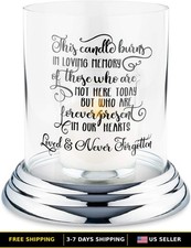 Memorial Candle Holder   Glass Sympathy Decoration for Loved Ones Remembrance