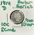 1914-D Barber Dime - .900 Silver US Coin