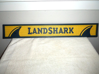 Vintage "Landshark Beer" Rubber Bar Rail Mat (24" Long x 3.5" Tall)