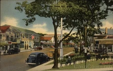 Onset,MA The Square Tichnor Plymouth County Linen Original Vintage Postcard