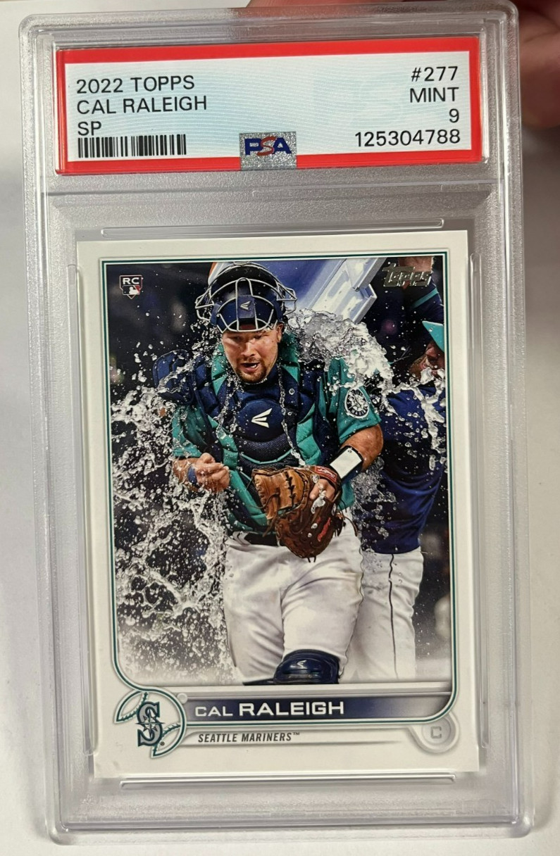 2022 Topps Cal Raleigh SP Image Variation Rookie Card # 277 PSA 9